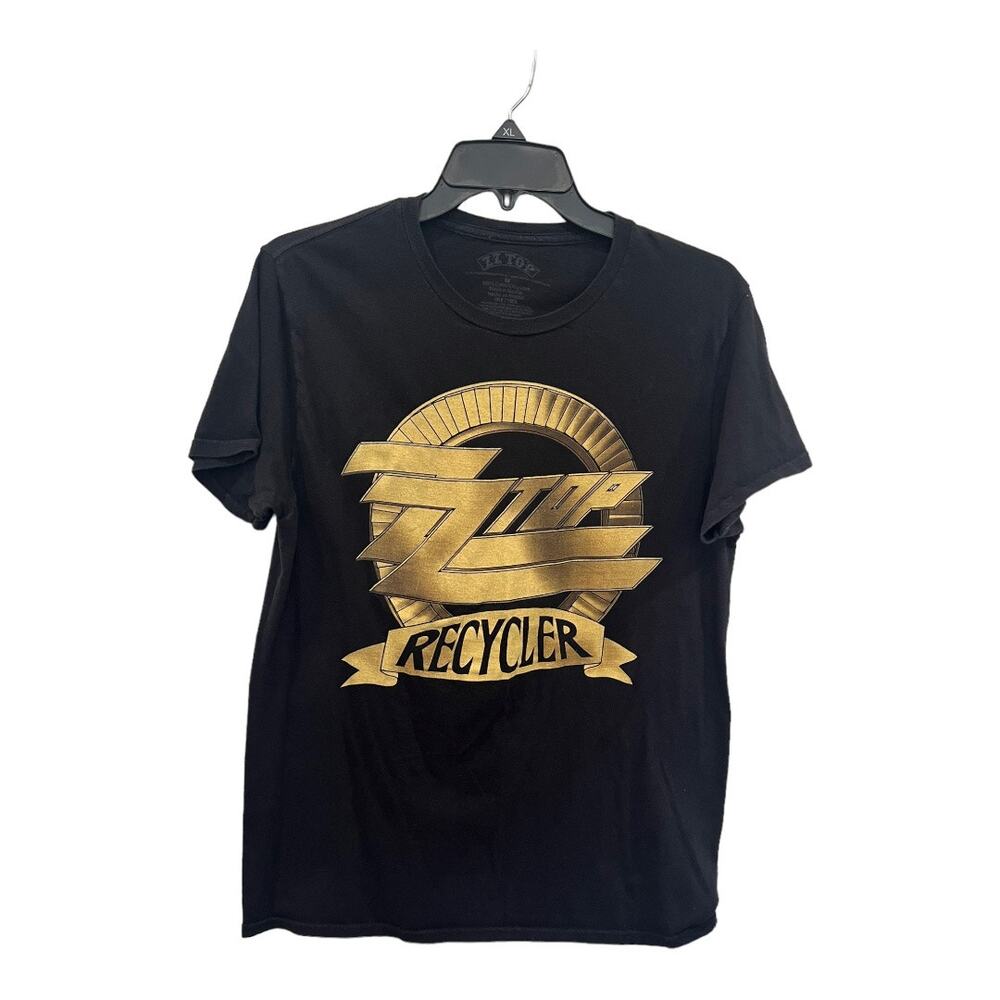 Vintage Inspired 1990-1991 Recycler Tour ZZTOP Black Gold Rock n' Roll T-Shirt